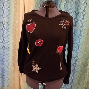 Torrid Embellished Patches Pullover Sweater